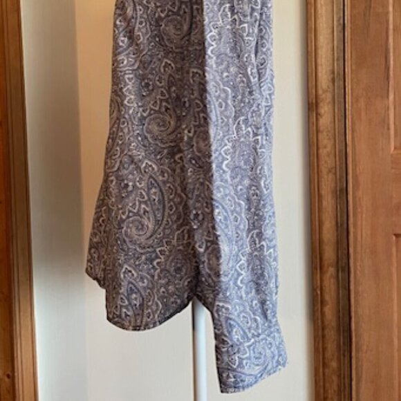 TALBOTS Blue Paisley Long Sleeve Button Front Cotton Shirt - Picture 10 of 15